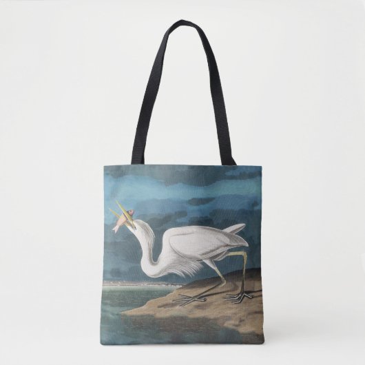 Tote Bag Grande Peinture de la faune d'Audubon Heron blanc (Devant)