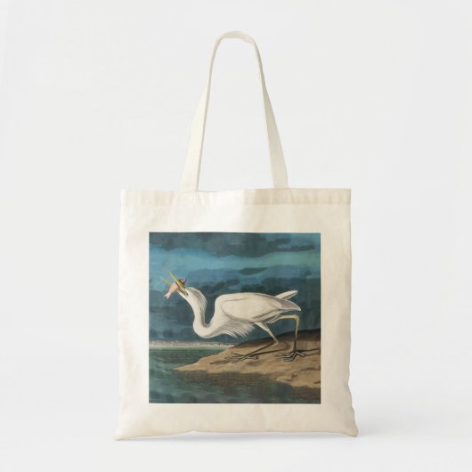 Tote Bag Grande Peinture de la faune d'Audubon Heron blanc (Devant)