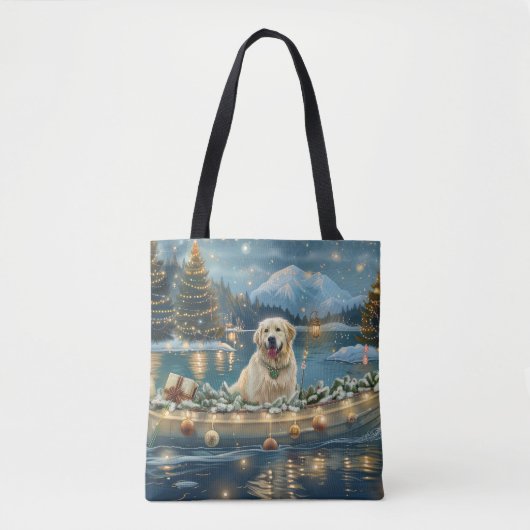Tote Bag Grande Pyrénées Noël Festive Voyage (Devant)