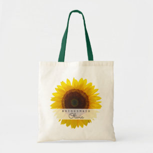 Tote Bag Grande Sirène De Fleurs De Tournesol Personnalisée