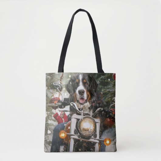 Tote Bag Grande Suisse de l'équitation moto Noël (Devant)