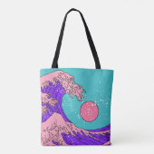 Tote Bag Grande vague dans le style Vaporwave Pop Art. Affi (Dos)