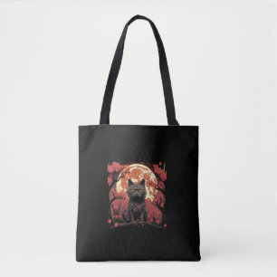 Tote Bag Grande Vague Halloween_ Chat noir, Citrouilles, Sa