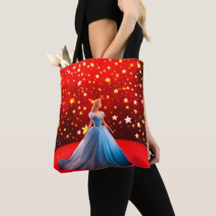 Tote Bag Grandes étoiles colorées sur un Arrière - plan rou