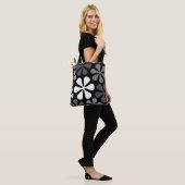 Tote Bag Grandes fleurs abstraites monochromes (Sur le modèle)