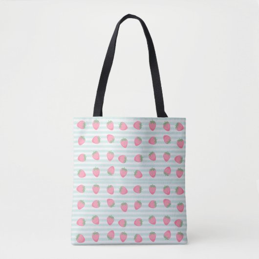 Tote Bag Grandes fraises roses (Devant)