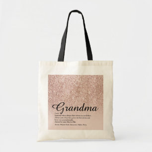 Tote Bag Grandma Définition Rose Parties scintillant or
