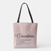 Tote Bag Grandma Definition Script Rose Gold Parties scinti (Dos)