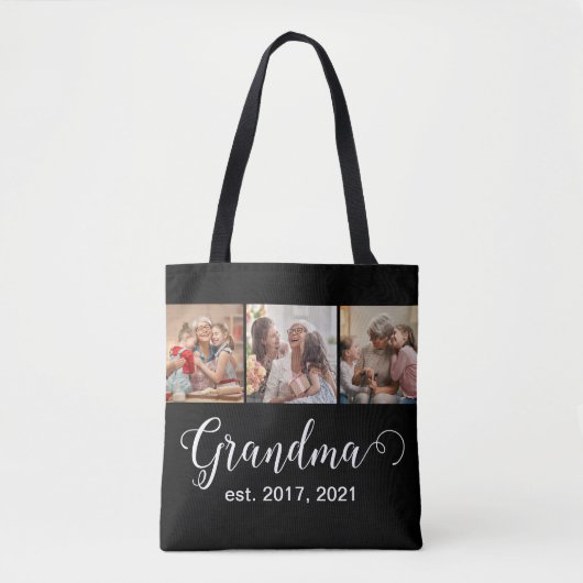 Tote Bag Grandma Established Script Gift Photo (Devant)