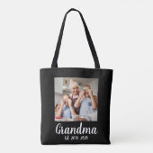 Tote Bag Grandma Established White Script Photo (Dos)