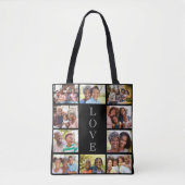 Tote Bag Grandma Love 10 Photo Collage noir (Devant)