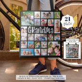 Tote Bag Grandma moderne 21 Photo Collage double face
