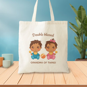 Tote Bag Grandma of Twins Baby Boy and Girl