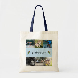 Tote Bag Grandma's Crew Custom 6 Roses de la grille photo, 