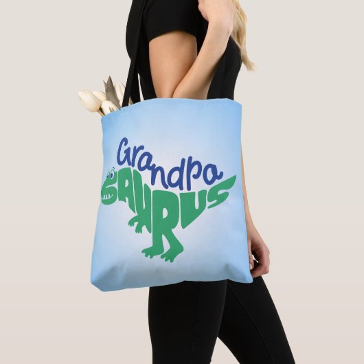 Tote Bag Grandpa Saurus Graphisme (De près)