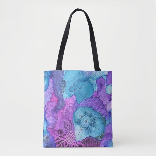 Tote Bag Grands bleu/lavande Fourre-tout (Devant)