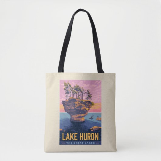 Tote Bag Grands Lacs | Lac Huron (Devant)