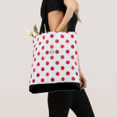 Tote Bag Grands points rouges dans diverses nuances du (De près)