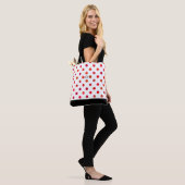 Tote Bag Grands points rouges dans diverses nuances du (Sur le modèle)