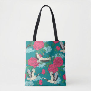 Tote Bag Granes Peonies : Graphiques floraux Vintages