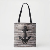 Tote Bag grange nautique rustique avec ANCRE | (Devant)