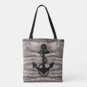 Tote Bag grange nautique rustique avec ANCRE | (Dos)