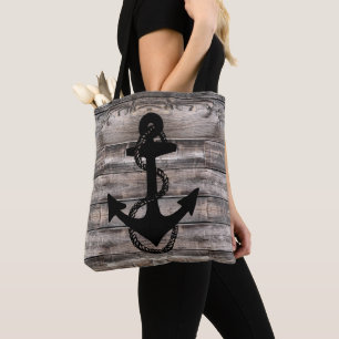 Tote Bag grange nautique rustique avec ANCRE