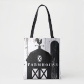 Tote Bag Grange Rustique Bois Blanc Grange Noire (Devant)