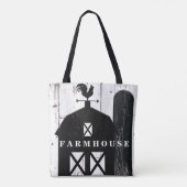 Tote Bag Grange Rustique Bois Blanc Grange Noire (Dos)