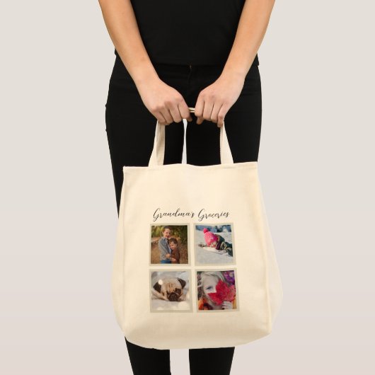 Tote Bag Grankids Photos pour Grand-mère (Devant (produit))