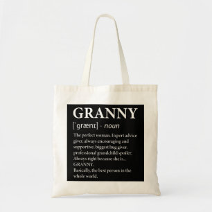 Tote Bag Granny Definition Grandma Funny Grand-mère
