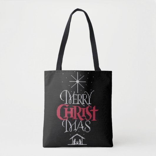 Tote Bag Granny Knit Joyeux Christ Mas Noël Religieux (Devant)