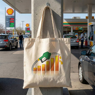 Tote Bag Graphique à barres de l'inflation due à la hausse