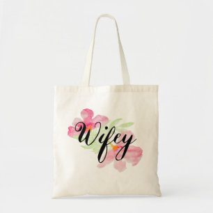 Tote Bag Graphique adorable de Wifey d'aquarelle