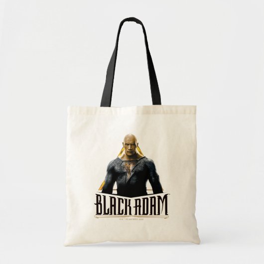 Tote Bag Graphique Caractère et nom Adam noir (Devant)