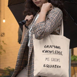 Tote Bag Graphique Connaissances Professeur de mathématique