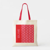 Tote Bag Graphique d'arbre de Noël rose moderne (Dos)