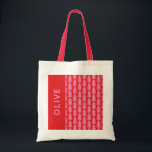 Tote Bag Graphique d'arbre de Noël rose moderne<br><div class="desc">Moderne géométrique rose vif et rouge sapin de Noël audacieux minimaliste design graphique de vacances cadeau sac fourre-tout</div>
