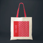 Tote Bag Graphique d'arbre de Noël rose moderne<br><div class="desc">Moderne géométrique rose vif et rouge sapin de Noël audacieux minimaliste design graphique de vacances cadeau sac fourre-tout</div>