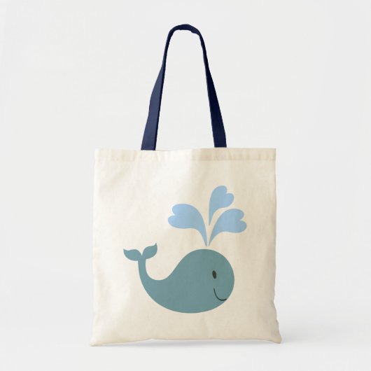 Tote Bag Graphique de baleine bleue mignonne (Devant)