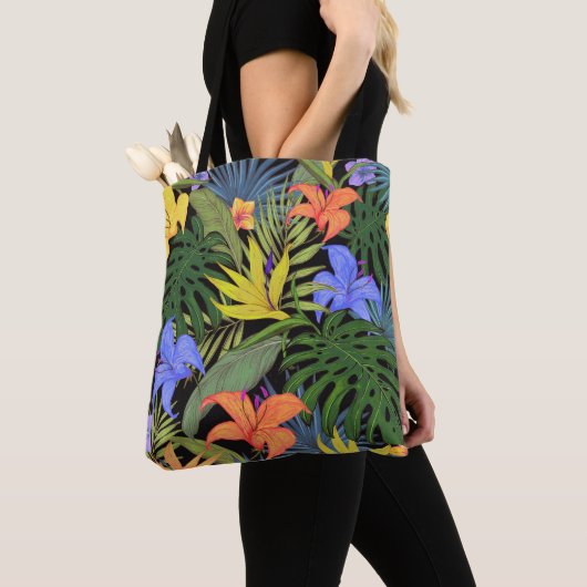 Tote Bag Graphique de fleur d'Aloha de Hawaii tropical (De près)