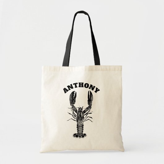 Tote Bag Graphique de homard noir personnalisé (Devant)