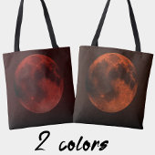 Tote Bag Graphique de lune rouge foncé
