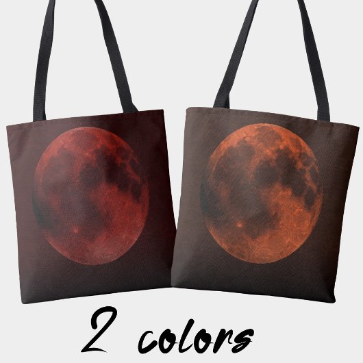 Tote Bag Graphique de lune rouge foncé