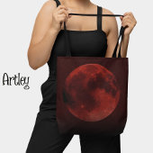Tote Bag Graphique de lune rouge foncé