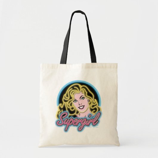 Tote Bag Graphique des lumières de Neon Retro Supergirl (Devant)