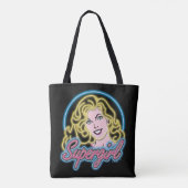 Tote Bag Graphique des lumières de Neon Retro Supergirl (Dos)