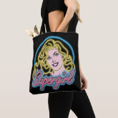 Tote Bag Graphique des lumières de Neon Retro Supergirl (De près)