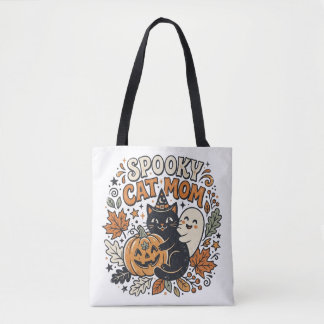 Tote Bag Graphique Halloween de maman chat vintage