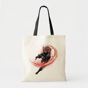 Tote Bag Graphique rouge de grand coup de Manta noir